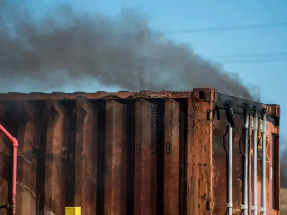 Shipping Container Fire