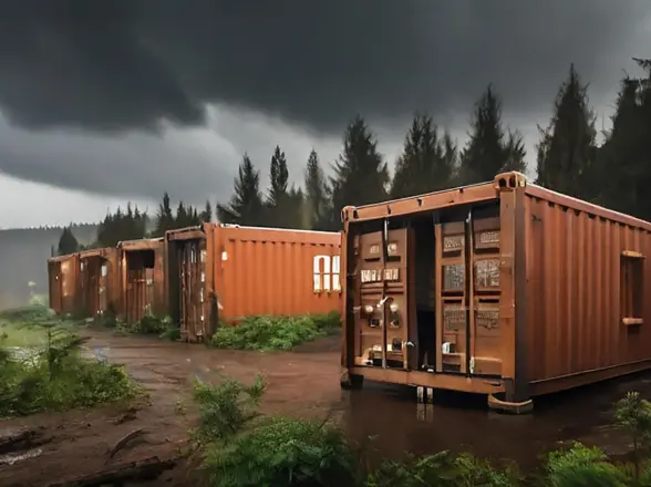 Shipping container storm shelters